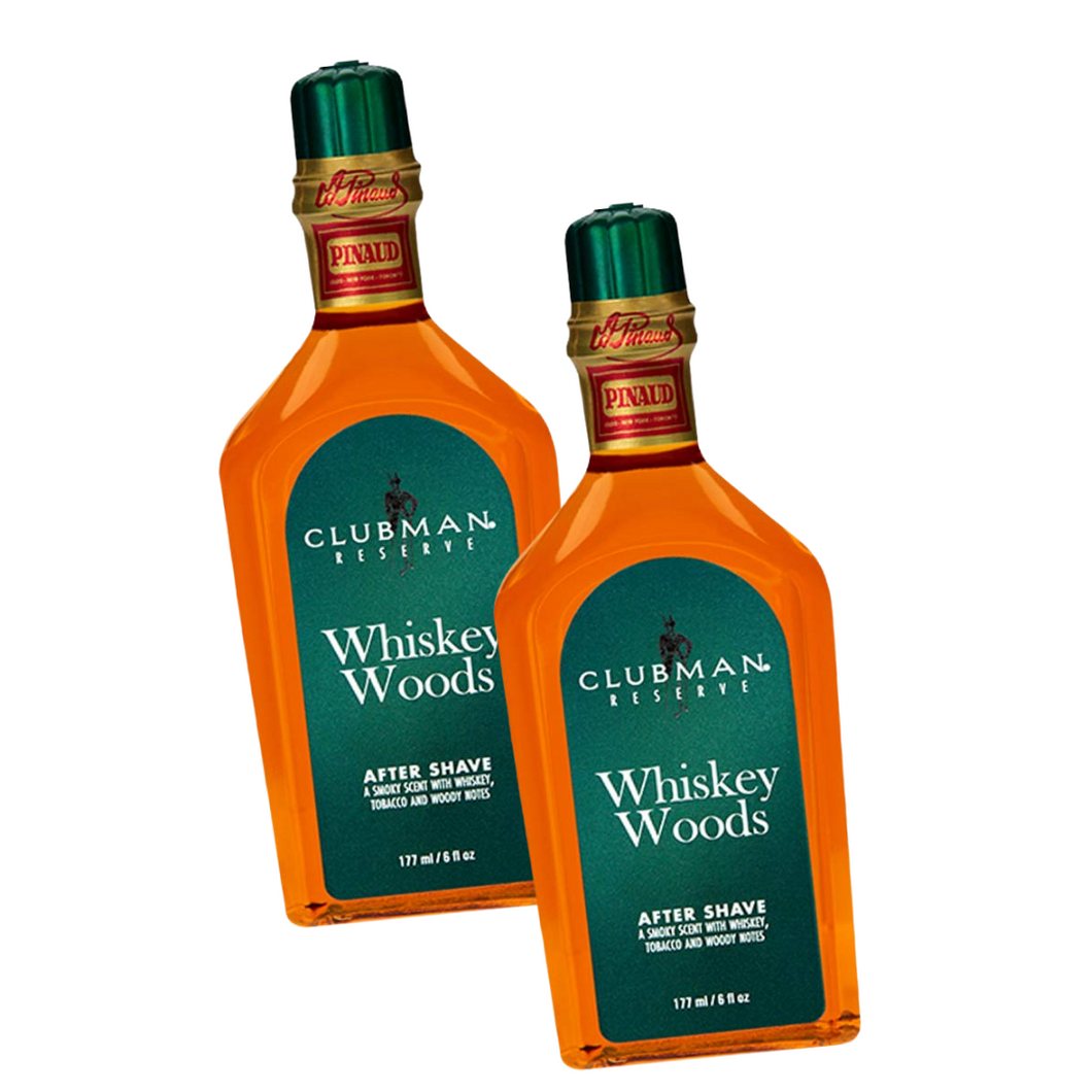 CLUBMAN RESERVE, WHISKEY WOODS AFTER SHAVE LOTION 6oz, 2 Pack